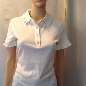 Preppy Pretty Ruffled Golf Polo NWT